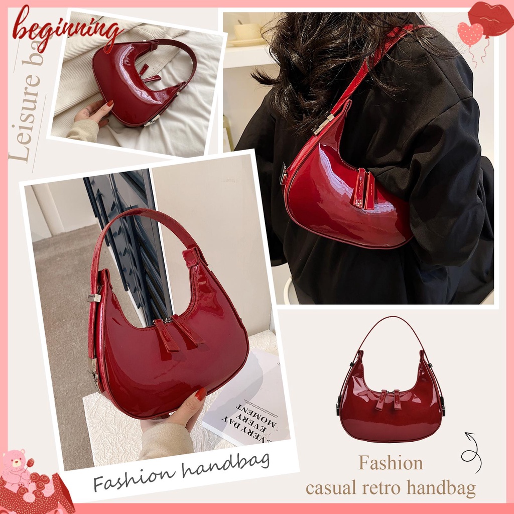 ✿ Bắt đầu ✿ Túi Da Đeo Vai Có Khóa Kéo Phong Cách vintage Thời Trang Cho Nữ