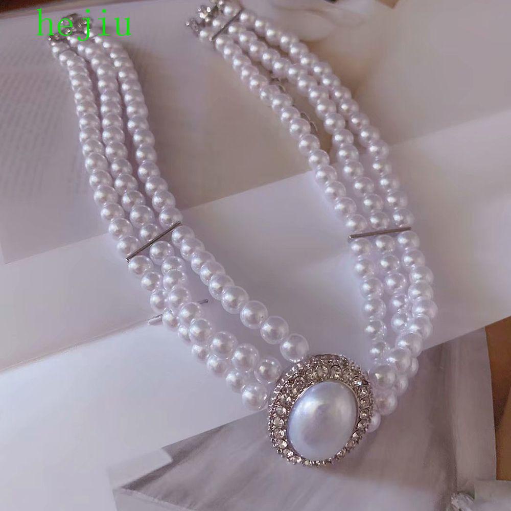 Hejiu Vòng cổ Ba Lớp Bằng Hợp Kim Phong Cách baroque Cá Tính Dành Cho Nữ