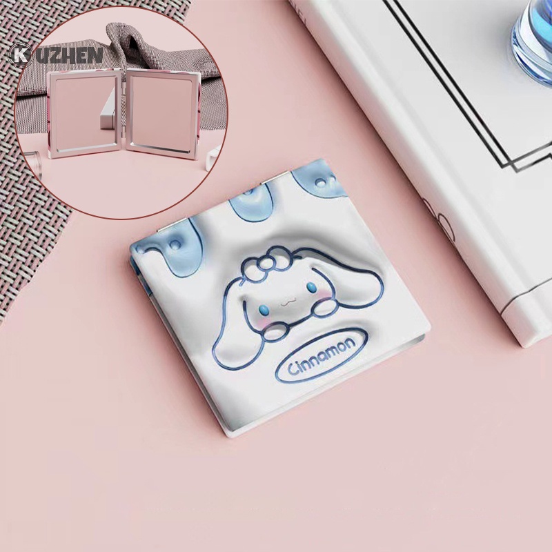 Gương Trang Điểm Hai Mặt Bằng pu Nhỏ Gọn Họa Tiết Hoạt Hình Cho Nữ