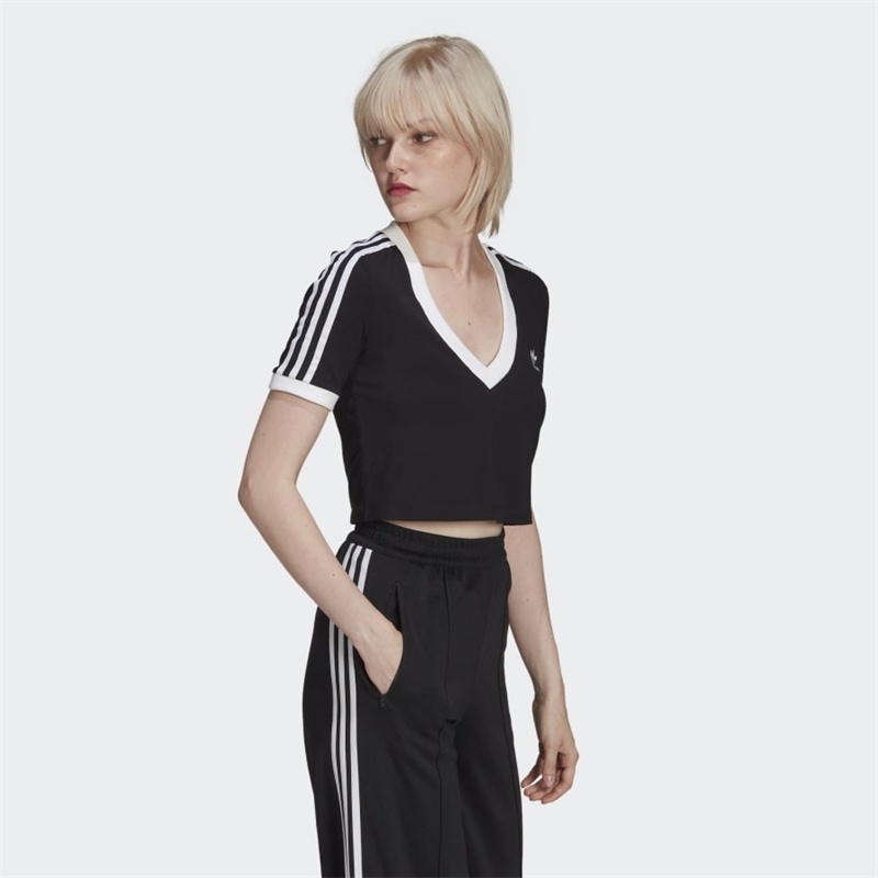 Áo Thun Nỉ Mềm Cổ Chữ v Thêu logo adidas Dáng Ôm Thoáng Khí hc2040 Cho Bạn Gái