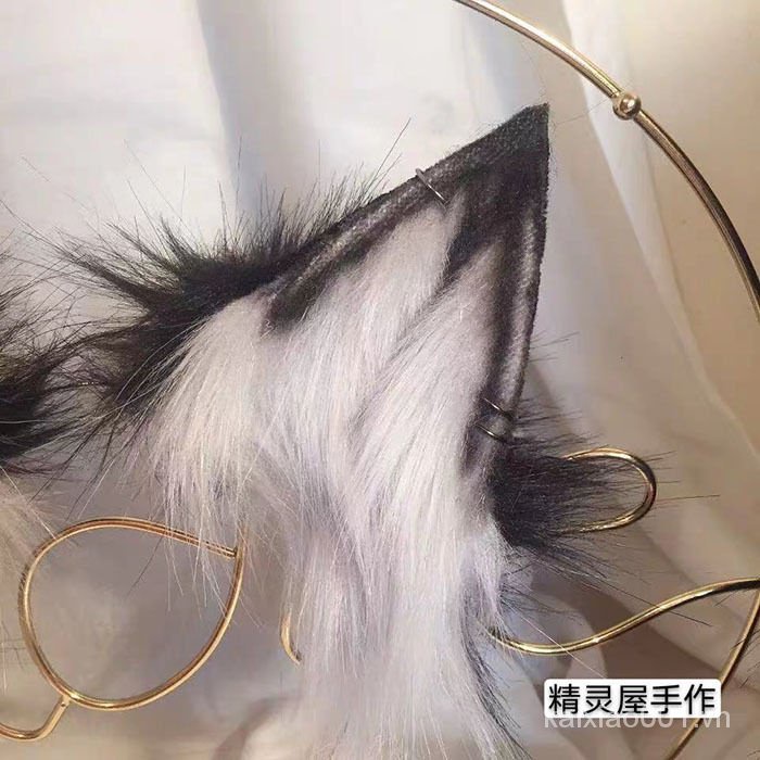 Mới Băng Đô Tai Sói / Mèo / Đuôi Lông Xù Màu Đen Hóa Trang kaixiao001.vn