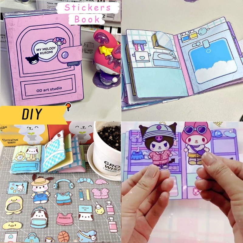 Sanrio Cuốn Sách Dán Hình kuromi kuromi Dễ Thương Cho Bé