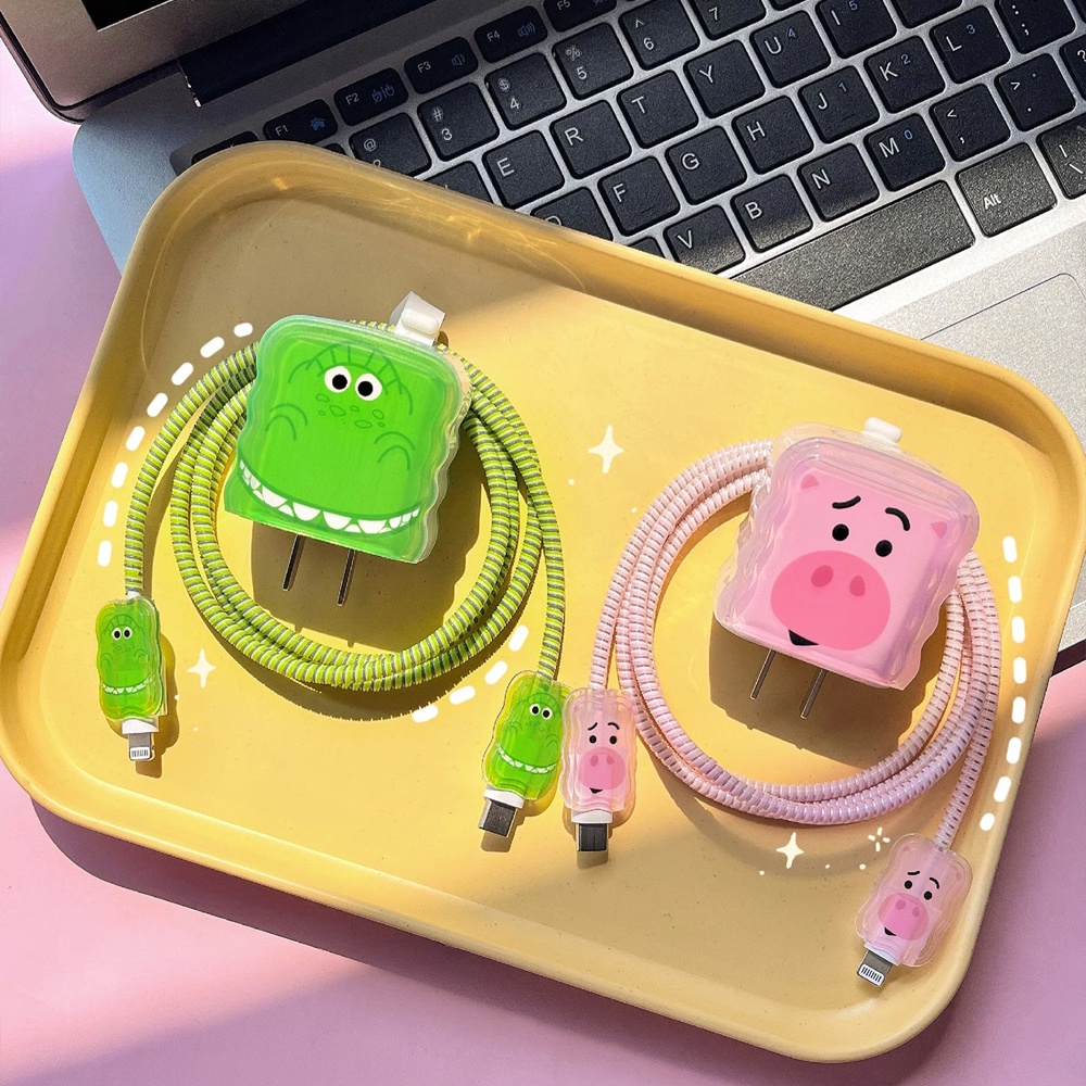 Dễ Thương Vỏ Bảo Vệ Hộp Sạc Nhanh Bằng Silicon Họa Tiết Hoạt Hình Gấu Dâu Tây Đáng Yêu Cho iphone 11 12 13 14 18w-20w