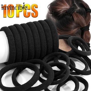 Set 10 dây buộc tóc màu đen co giãn dành cho nữ giá đỡ