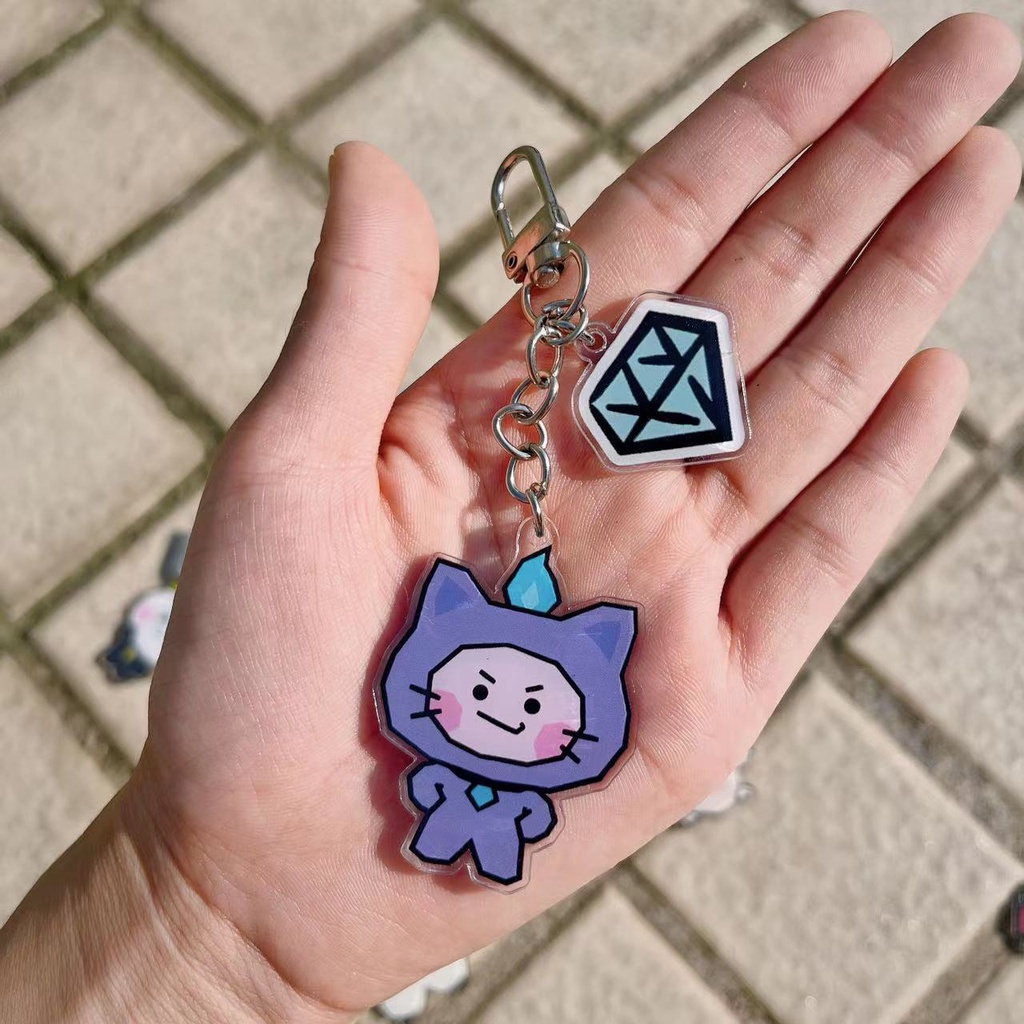 Móc Khóa acrylic Hai Mặt Họa Tiết Hoạt Hình kpop Cuz treasure