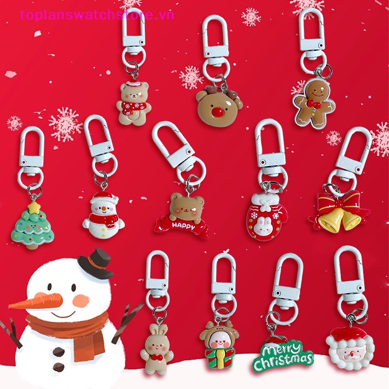 Toplanswatchstore Móc Khóa Hoạt Hình Tuần Lộc / Ông Già Noel / Thỏ / Gấu Đáng Yêu Trang Trí Ba Lô vn