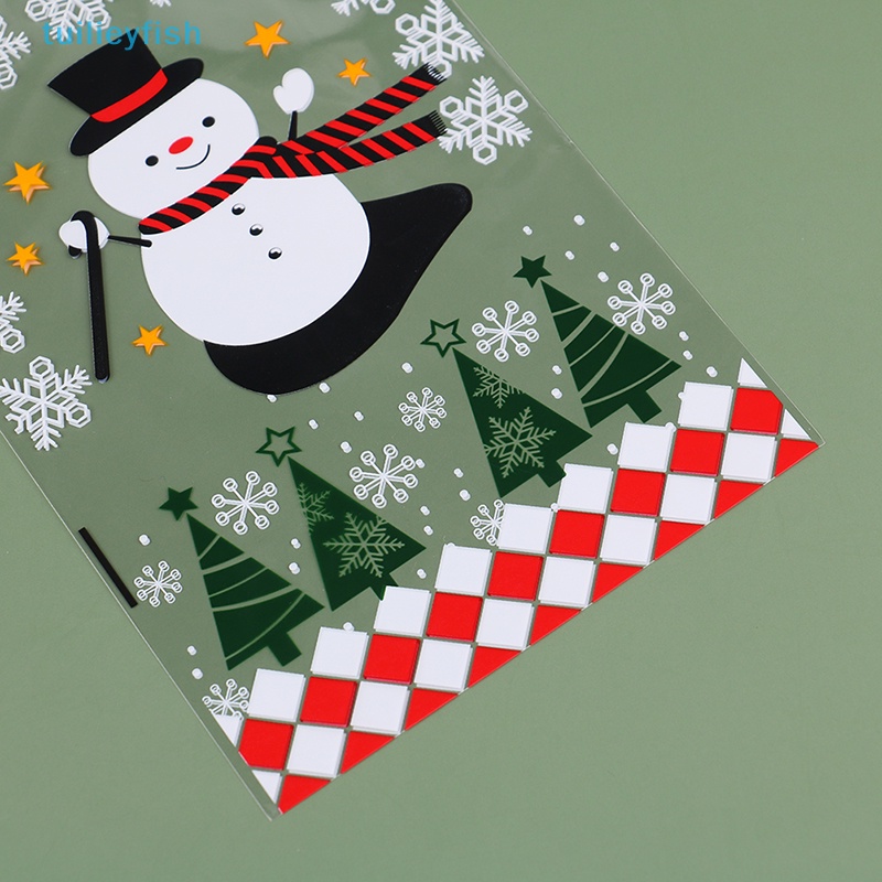 50 Túi Nhựa Đựng Kẹo Giáng Sinh Có Dây Ruy Băng Buộc Quà Tặng