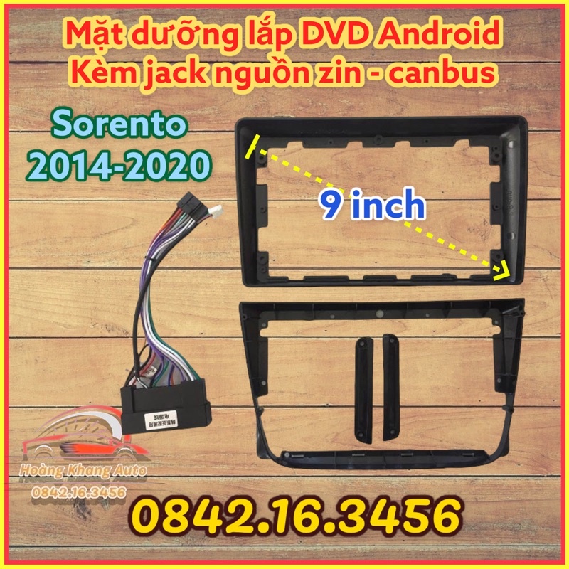Mặt dưỡng Kia Sorento 2014 - 2020, 9 inch Kèm rắc nguồn zin .