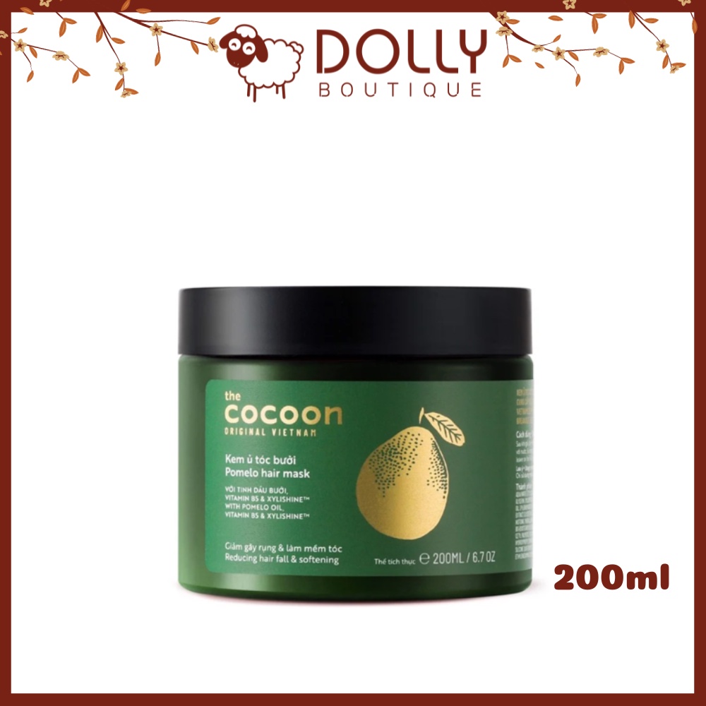 Kem Ủ Tóc Bưởi Làm Mượt Tóc, Giảm Gãy Rụng Cocoon Pomelo Hair Mask 200ml
