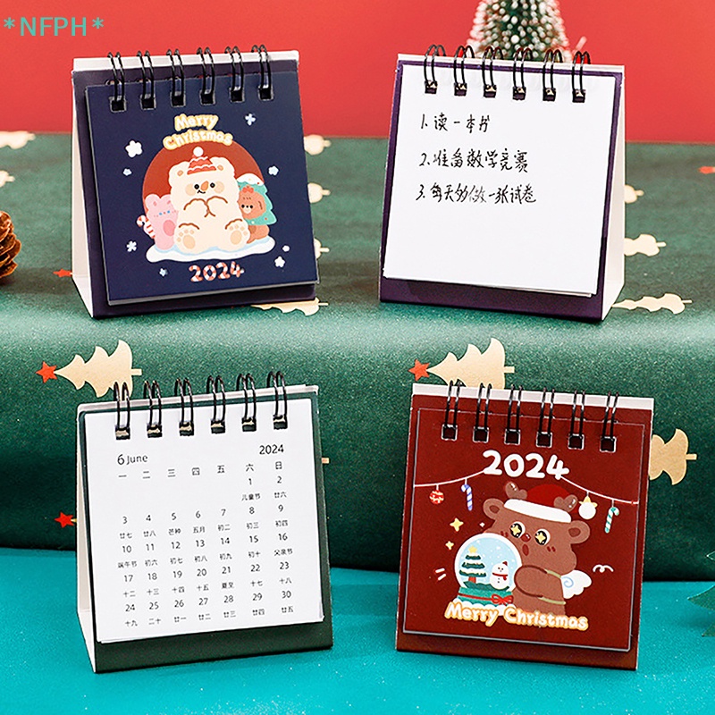 Lịch Để Bàn mini Họa Tiết Hoạt Hình nfph > 2024 kawaii Giáng Sinh Mới