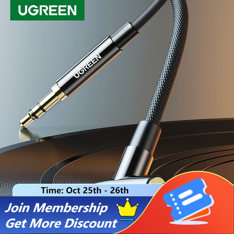 Cáp Âm Thanh aux Bện Sợi nylon 3.5Mm Giắc Cắm 1 Năm ugreen hi-fi Cho Xe Hơi