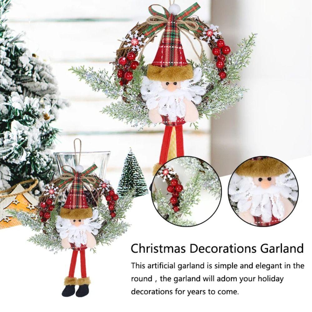 Twinkle Vòng Hoa Tuyết / Ông Già Noel / Nai Sừng Tấm Nhân Tạo Treo Cửa Ra Vào / Cửa Ra Vào Trang Trí Giáng Sinh Năm Mới