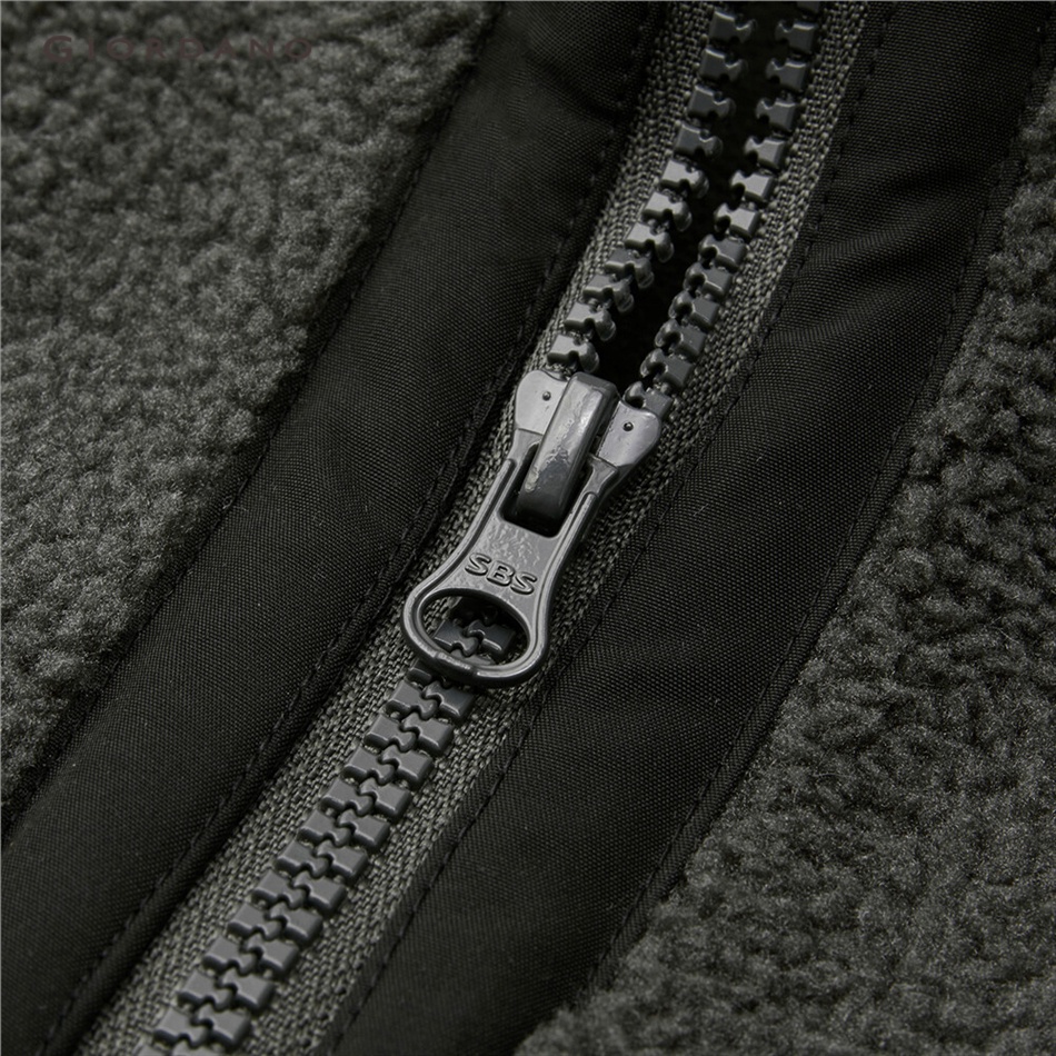 GIORDANO MEN Sherpa fleece collage pocket stand collar jacket 01073866