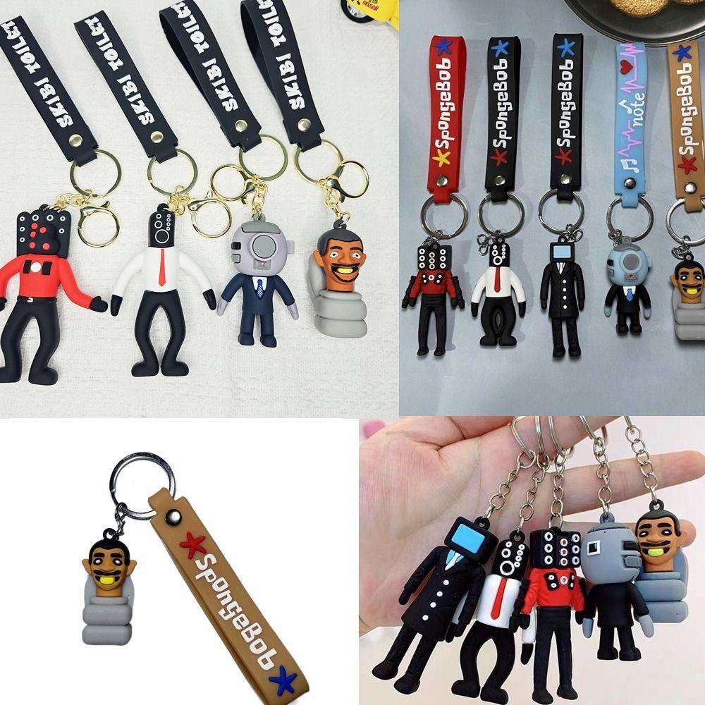 Mmluck skibidi Móc Chìa Khóa Bằng pvc Hình Nhân Vật Trượt Tuyết / tv man / man camara / skibidi dop anime
