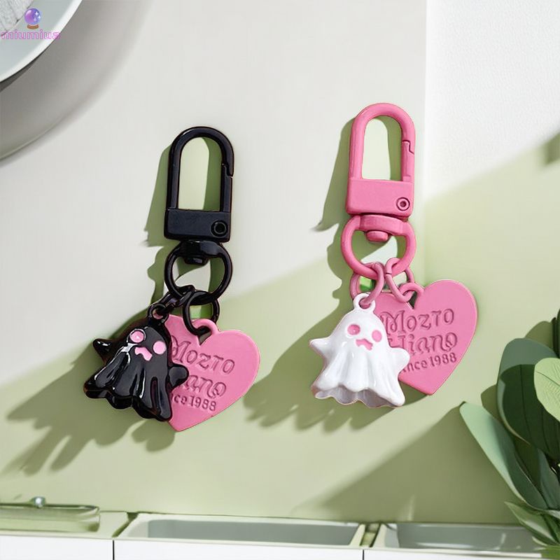Miu🔮Móc Khóa Hình Ma Quỷ Nhỏ Màu Đen Hồng Cá Tính Dễ Thương