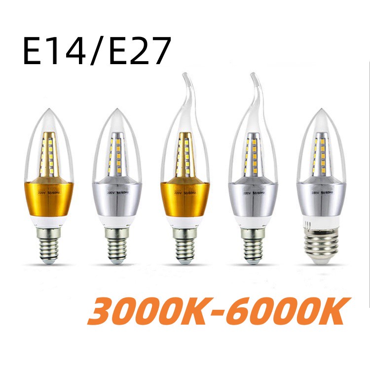 Bóng Đèn led e14 e27 5w Hình Nến