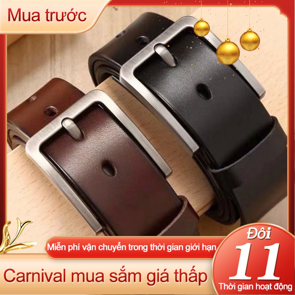 Thắt Lưng Da Thật 100% Khóa Cài Dài Chất Lượng Cao Cho Nam