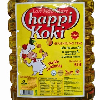 DẦU ĂN HAPPI KOKI 5 lít .DATE LUÔN MỚI