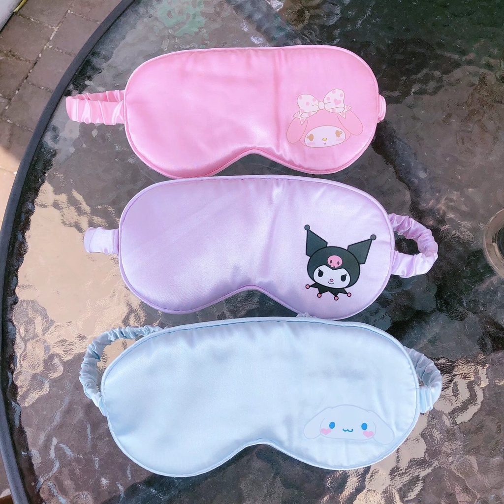 Sanrio Mắt Có 2 Mặt Lụa Che Bóng Ngủ Mặt Nạ Mắt Nữ Hoạt Hình Dễ Thương Kuromi Giai Điệu Cinnamoroll -top3C01