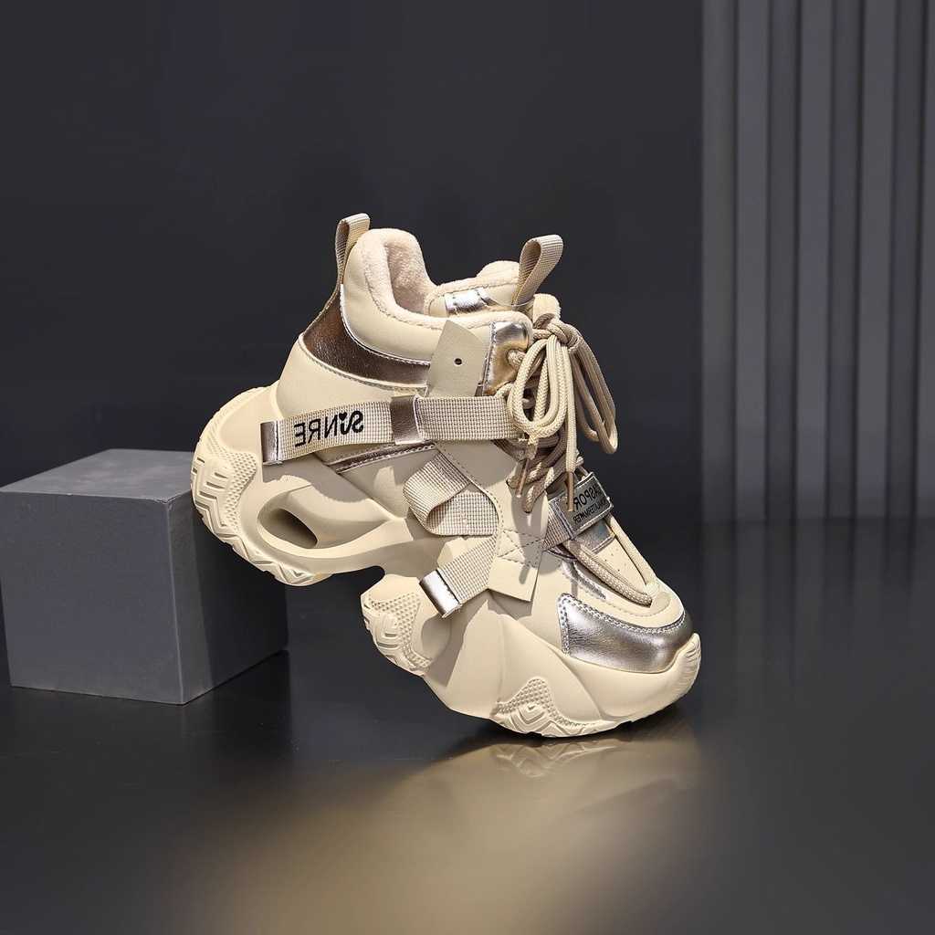 Giày Thể Thao Đế Mềm Dày 6cm Tăng Chiều Cao 2023 Thời Trang Thu Đông Cho Nữ