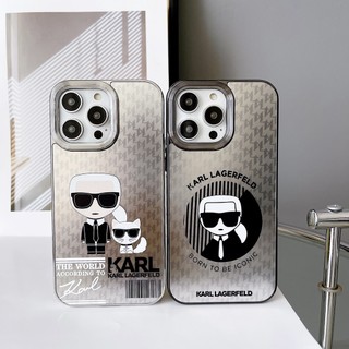 Ốp Điện Thoại Mạ Bạc Họa Tiết karl lafayette Dễ Thương Cho iphone15promax 14 13 12 11 pro max 14pro 15pro 13pro 11