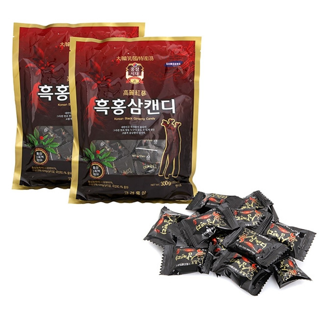 [TĂNG CƯỜNG THỂ LỰC HIỆU QUẢ] Bịch 300g kẹo sâm đen Hàn Quốc - Date mới 12 tháng.