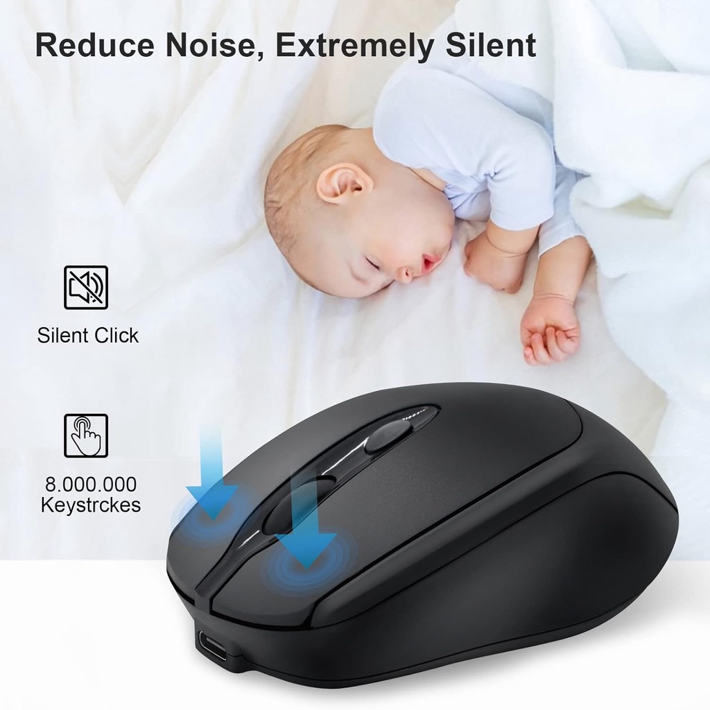 Chuột bluetooth Không Dây 2.4g Hai Chế Độ Có Thể Sạc Lại Cho ipad macbook pro / air laptop