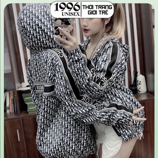 (CHẤT) Áo Khoác Gió Thêu Chữ Dior Rót Tay 🧡 Áo Khoác Dù 2 Lớp Dày Dặn Dáng Rộng Nam Nữ NVA614
