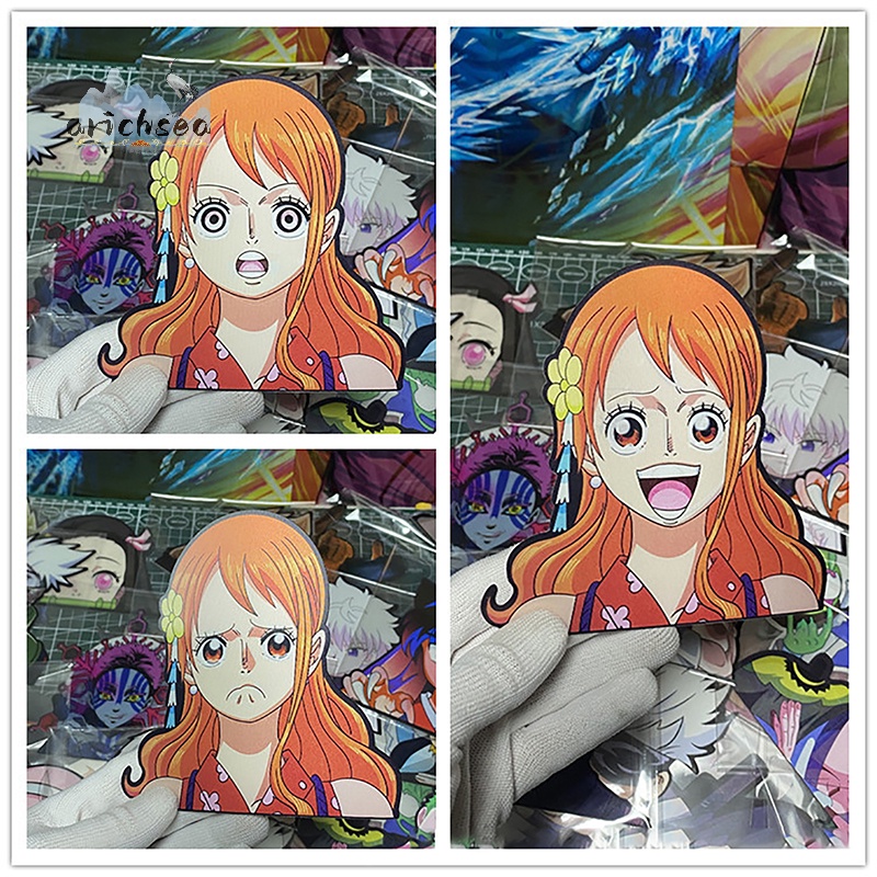 Miếng Dán Trang Trí Xe Hơi Ván Trượt Họa Tiết Hoạt Hình one piece luffy five gear sun god nika 3d