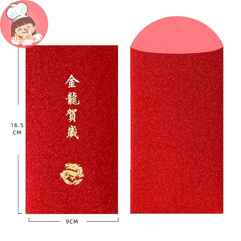 Yanca Set 6 Bao Lì Xì Hình Rồng Đỏ May Mắn Cho Năm Mới 2024 vn