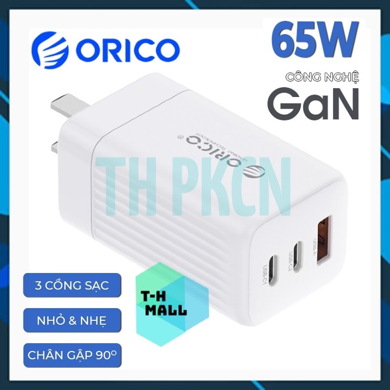 Củ sạc nhanh Orico Gan Quick Charger PD 3.0 65W cổng Type C cho Smartphone/ Tablet / Laptop PKCN