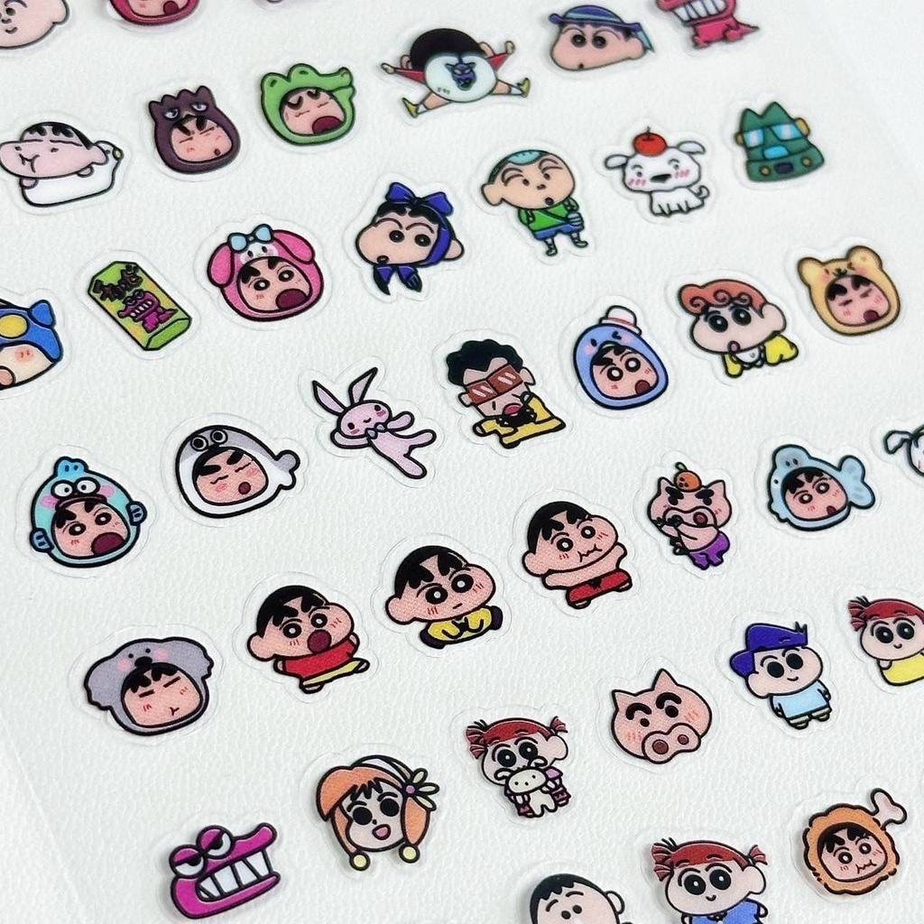 Bộ 56 Sticker Hoạt Hình Cậu Bé Bút Chì Xinh Xắn Dùng Trong Trang Trí