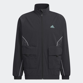 adidas Phong cách sống Áo Khoác Dệt Thoi Có Túi Stadium Nam Đen HM5144