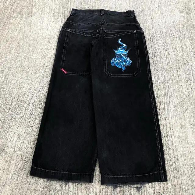 Y2k jnco Quần baggy Jean baggy Cạp Cao Ống Rộng Phong Cách hip hop Đường Phố harajuku Cá Tính Cho Nam Và Nữ