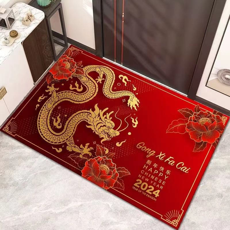 Thảm Chùi Chân Chống Trượt Hình Rồng Năm Mới