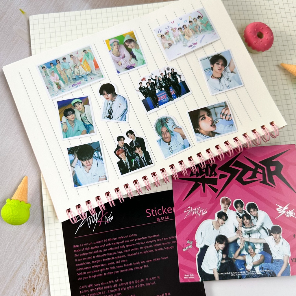 Sticker Dán Trang Trí Sổ Tay Hình Nhóm Nhạc kpop straykids
