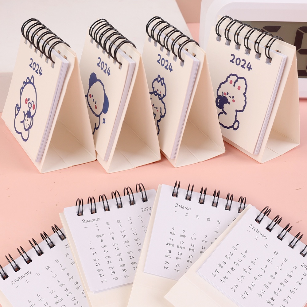 Lịch Để Bàn 2024 mini Thiết Kế Đơn Giản Sáng Tạo Dễ Thương note
