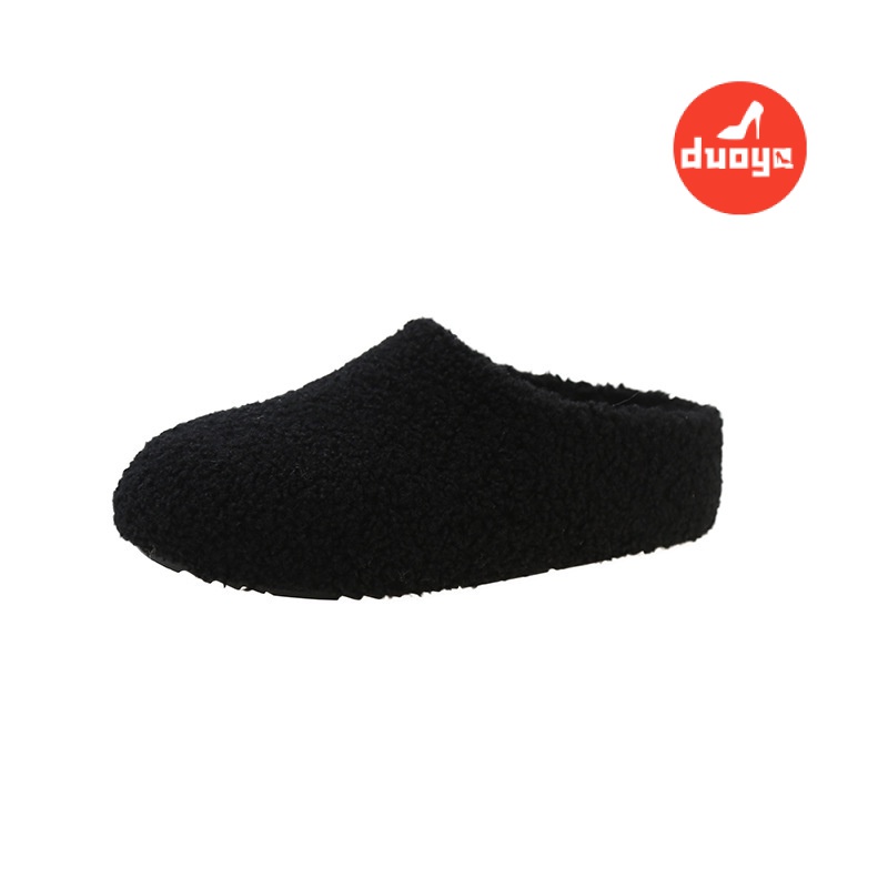 Duooya Dép Bông San Hô cotton Lông Cừu Dày Dặn Ấm Áp Đi Trong Nhà / Ngoài Trời Cho Nữ