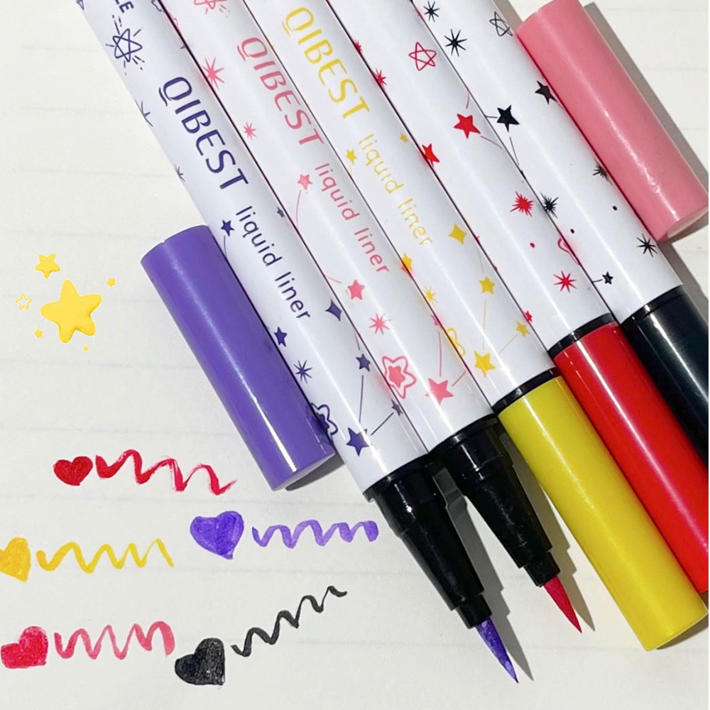 Bút Kẻ Mắt Dạng Lỏng Màu Mới QiBest Khô Nhanh Không Thấm Nước Lâu Trôi Không Nhòe Bút Kẻ Mắt Siêu Mịn, Mỹ   Dễ Thương