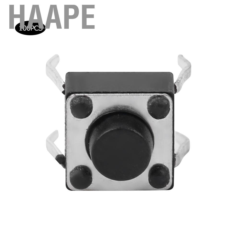 Haape 100pcs Momentary Tactile Push Button Switch Mini Tact Accessory 6x6x4.3mm