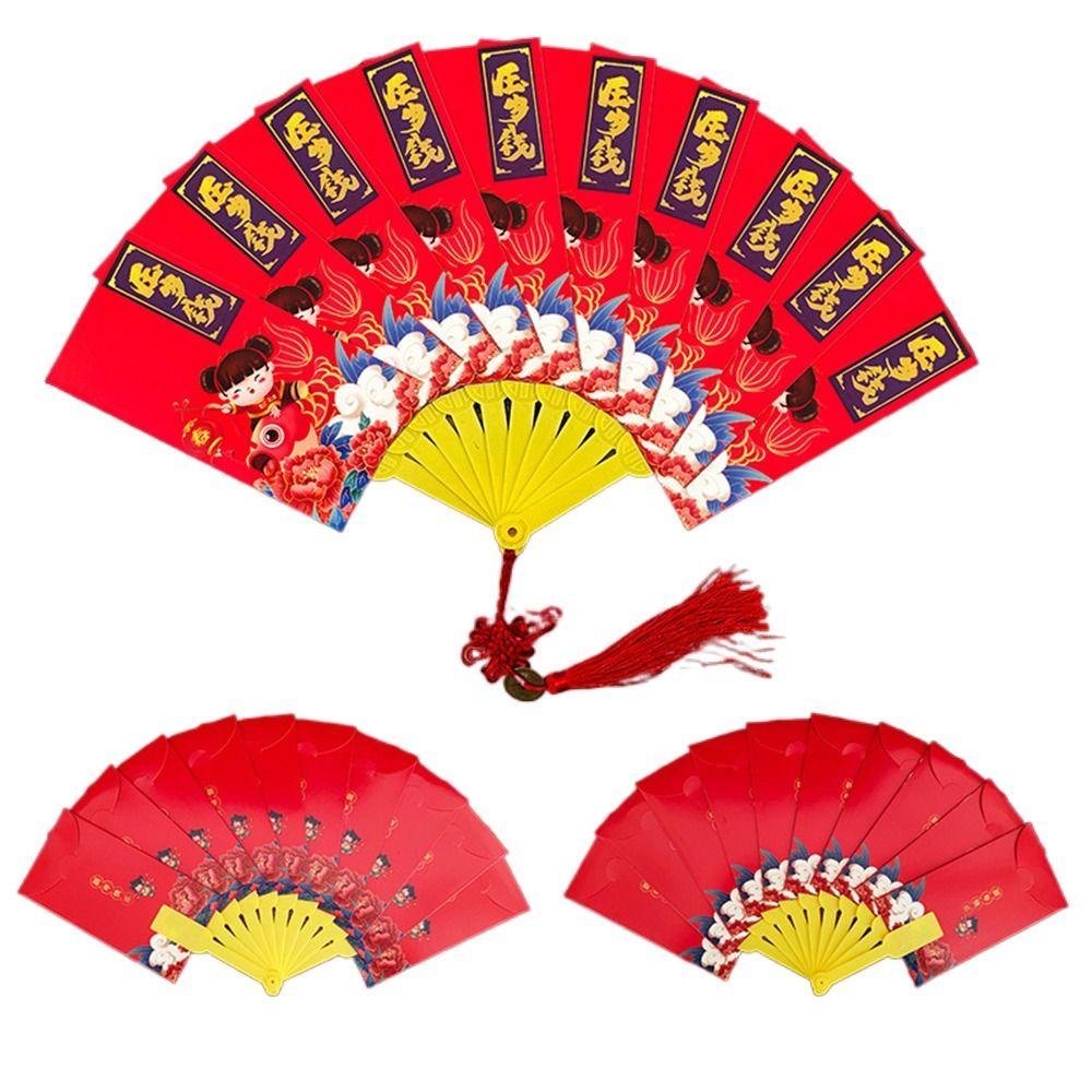 Phong Bao Lì Xì Năm Mới Hình Quạt May Mắn Sáng Tạo