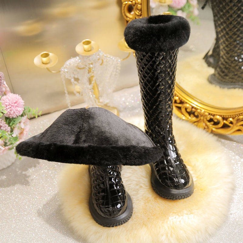 Giày Bốt Đi Tuyết Lông Cừu Dày Một Mảnh Phong Cách Mới Năm 2021