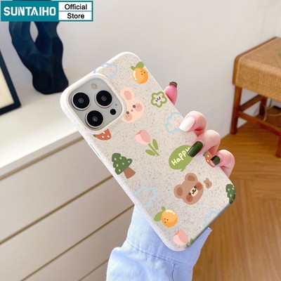 Suntaiho ốp lưng iphone dễ thương In Hình Thỏ Gấu Ốp Điện Thoại tpu Mềm Chống Sốc Cho iphone 15 14 12 13 11 pro max ip 7 8 plus iphon x xs xr xsmax