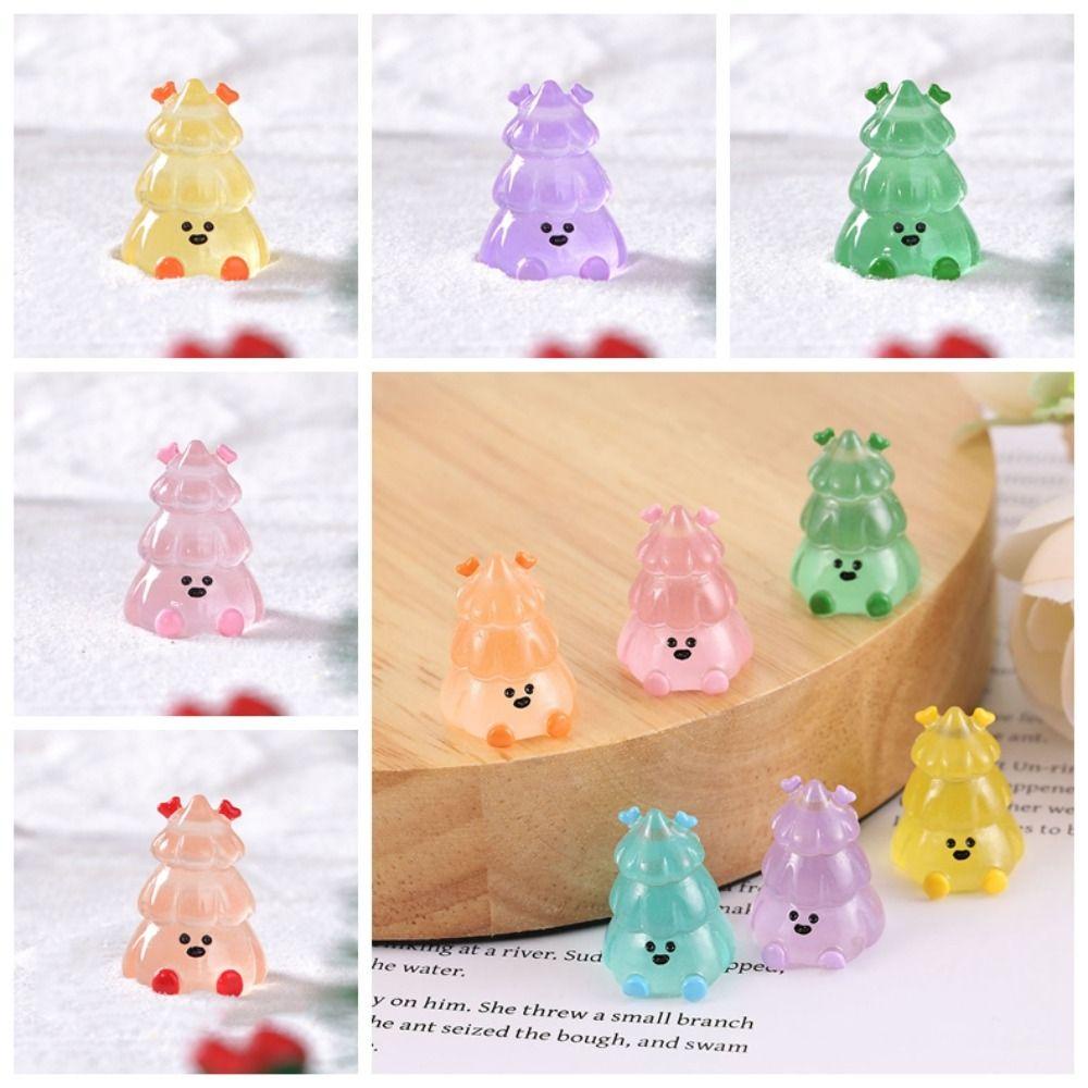 Mmluck Đồ trang trí Cây Thông Giáng Sinh Phát Sáng Bằng Nhựa resin Thủ Công Trang Trí Phong Cảnh Giáng Sinh