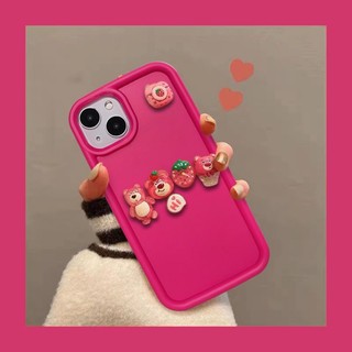 Phù Hợp Ốp Điện Thoại Hình Gấu Dâu Tây Cho iphone 11 12 pro max x xr xs max se 7 plus 8 plus 13 pro max 14 pro max