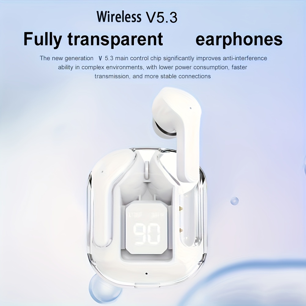 Tws Tai Nghe Nhét Tai s8 bluetooth Không Dây 5 Màu Trong Suốt Với Màn Hình Kỹ Thuật Số Giảm Tiếng Ồn Tích Hợp mic senbenbao