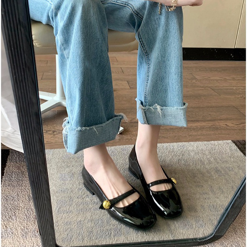 Giày Búp Bê Gót Thấp Mũi Tròn Thời Trang Nữ