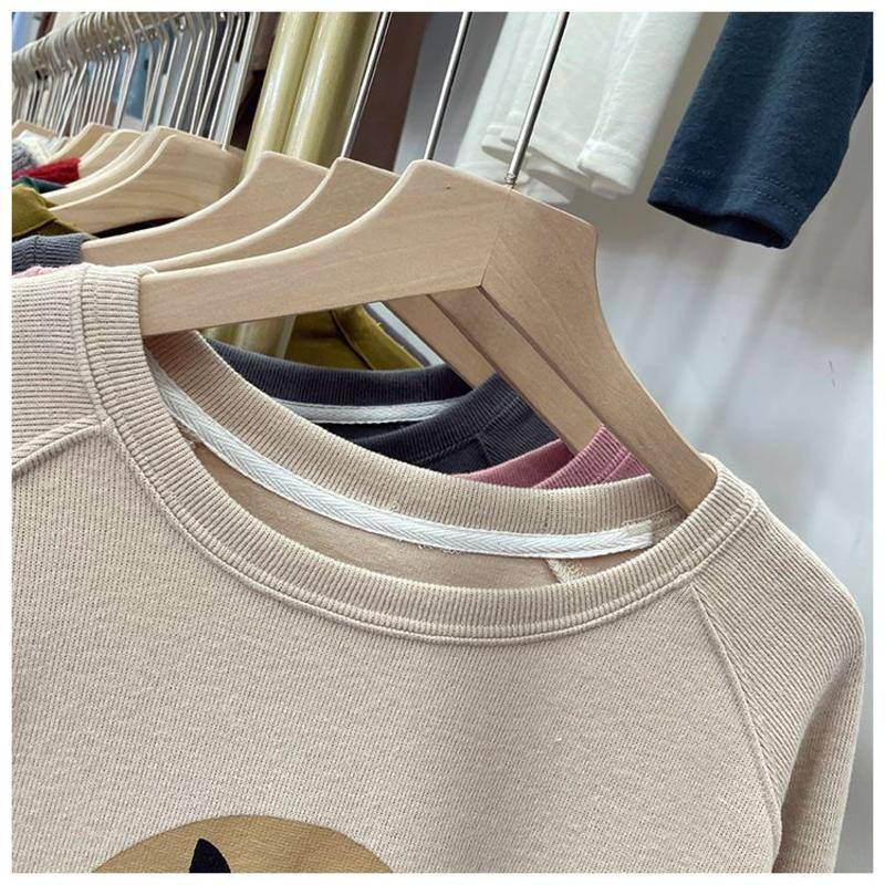 Áo Nỉ Tay Dài In Họa Tiết Hoạt Hình Phong Cách Hàn Quốc Thời Trang Mùa Thu Cho Nữ