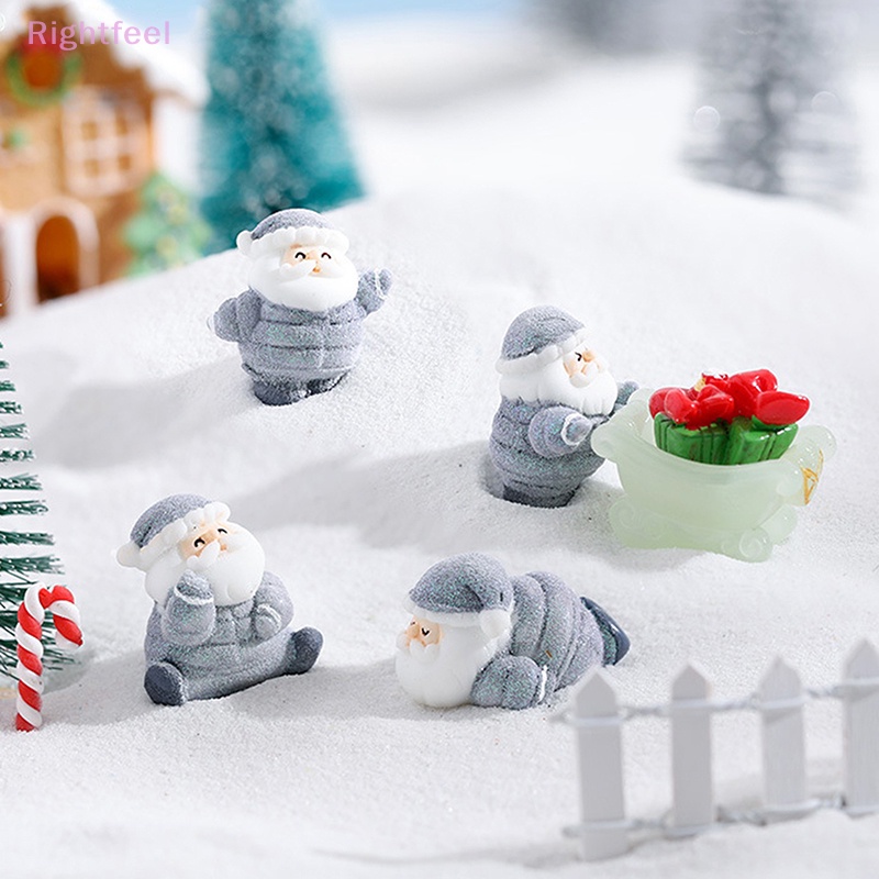 Đồ trang trí Ông Già Noel mini Bằng Nhựa resin Trang Trí Tiểu Cảnh Giáng Sinh Mới