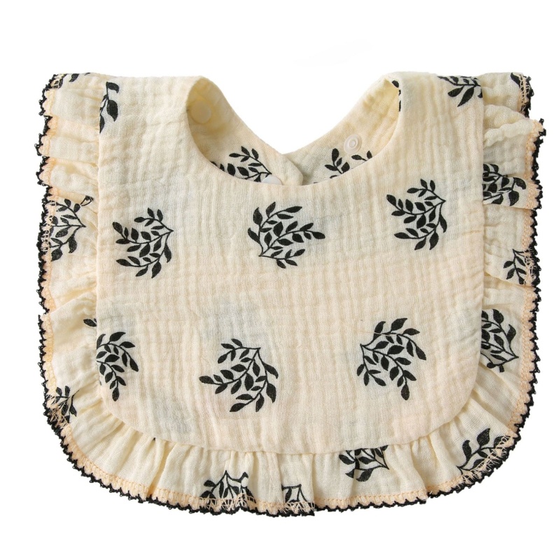 Haha Yếm Ăn cotton 4 Lớp Thoáng Khí Có Nút Điều Chỉnh Dành Cho Bé
